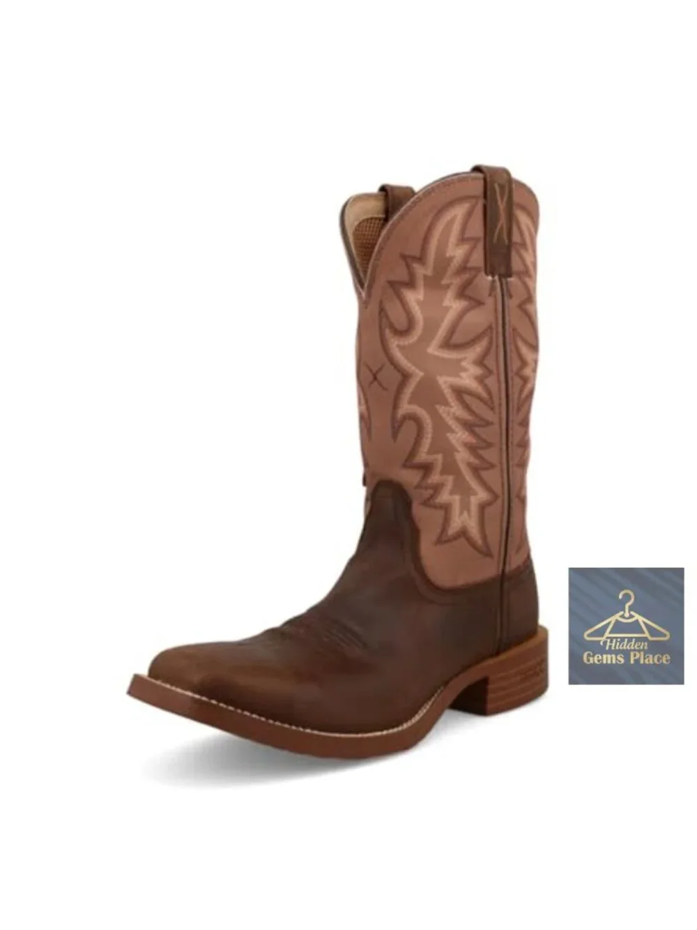 Women's Western Boots Mid-Calf Pull-On Square Toe CellStretch Leather Shaft